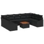 Set de Sofá de Jardín de 10 piezas con Cojines Negro Poliratán Acacia von , Outdoor-Sofas - Ref: Foro24-3347877, Preis: 613,6...