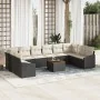 Juego de Sofá de Jardín de 11 Piezas con Cojines Negro Poliratán Acacia by , Outdoor sofas - Ref: Foro24-3347880, Price: 650,...