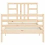 Bed frame with solid wood headboard 90x200 cm by vidaXL, Beds and slatted bases - Ref: Foro24-3193906, Price: 88,96 €, Discou...