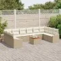 Juego de Sofá de Jardín de 11 Piezas con Cojines Beige Poliratán Acacia | Foro24.es | Tu tienda online para hogar, jardín y más Foro24.es