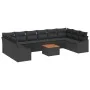 Conjunto de Sofá de Jardín de 11 Piezas con Cojines de Ratan Sintético Negro de by , Outdoor sofas - Ref: Foro24-3347884, Pri...