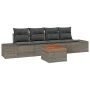 Conjunto de Sofá de Jardín de 5 Piezas con Cojines Gris Poliratán Acacia von , Outdoor-Sofas - Ref: Foro24-3347888, Preis: 31...