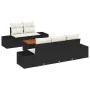 Juego de Sofá de Jardín de 6 Piezas con Cojines Negro Poliratán Acacia by , Outdoor sofas - Ref: Foro24-3347894, Price: 445,3...