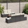 Juego de Sofá de Jardín de 6 Piezas con Cojines Negro Poliratán Acacia by , Outdoor sofas - Ref: Foro24-3347894, Price: 445,3...