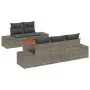 Set de Sofás de Jardín de 6 Piezas con Cojines Gris Ratán Polimérico Acacia von , Outdoor-Sofas - Ref: Foro24-3347895, Preis:...