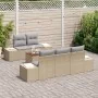 Conjunto de Sofás de Jardín de 6 Piezas con Cojines Beige Ratán Poliéster Acacia | Foro24.es | Tu tienda online para hogar, jardín y más Foro24.es