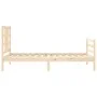 Bed frame with solid wood headboard 90x200 cm by vidaXL, Beds and slatted bases - Ref: Foro24-3193906, Price: 88,96 €, Discou...