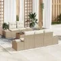 Juego de Sofá de Jardín de 6 Piezas con Cojines Beige Poliratán Acacia by , Outdoor sofas - Ref: Foro24-3347897, Price: 479,3...