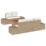 Juego de Sofá de Jardín de 6 Piezas con Cojines Beige Poliratán Acacia by , Outdoor sofas - Ref: Foro24-3347897, Price: 479,3...