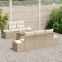 Juego de Sofá de Jardín de 6 Piezas con Cojines Beige Poliratán Acacia by , Outdoor sofas - Ref: Foro24-3347897, Price: 479,3...