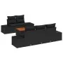 Juego de Sofá de Jardín de 6 Piezas con Cojines Negro Poliratán Acacia by , Outdoor sofas - Ref: Foro24-3347898, Price: 445,8...