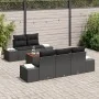 Juego de Sofá de Jardín de 6 Piezas con Cojines Negro Poliratán Acacia by , Outdoor sofas - Ref: Foro24-3347898, Price: 445,8...