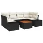 Juego de Sofá de Jardín de 7 Piezas con Cojines Negro Poliratán Acacia by , Outdoor sofas - Ref: Foro24-3347908, Price: 455,5...