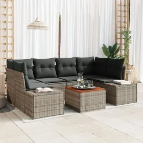 Juego de Sofá de Jardín de 7 Piezas con Cojines Gris Poliratán Acacia by , Outdoor sofas - Ref: Foro24-3347909, Price: 456,07...