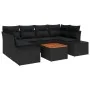Juego de Sofá de Jardín de 7 Piezas con Cojines Negro Poliratán Acacia by , Outdoor sofas - Ref: Foro24-3347912, Price: 467,1...