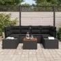 Juego de Sofá de Jardín de 7 Piezas con Cojines Negro Poliratán Acacia by , Outdoor sofas - Ref: Foro24-3347912, Price: 467,1...