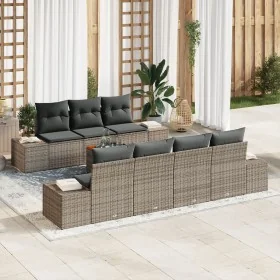 Conjunto de Sofá de Jardín de 8 Piezas con Cojines Gris Poliratán Acacia von , Outdoor-Sofas - Ref: Foro24-3347916, Preis: 54...