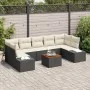 Conjunto de Sofás de Jardín de 8 Piezas con Cojines Negro Poliratán Acacia von , Outdoor-Sofas - Ref: Foro24-3347922, Preis: ...