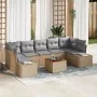 Juego de Sofás de Jardín de 8 Piezas con Cojines Beige Poliratán Acacia | Foro24.es | Tu tienda online para hogar, jardín y más Foro24.es