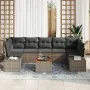 Conjunto de sofá de jardín de 8 piezas con cojines gris polirratán acacia von , Outdoor-Sofas - Ref: Foro24-3347923, Preis: 5...