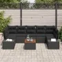 Juego de Sofás de Jardín de 8 Piezas con Cojines Negro Poliratán Acacia by , Outdoor sofas - Ref: Foro24-3347926, Price: 557,...