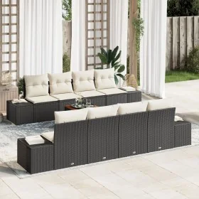 Conjunto de Sofá de Jardín de 9 Piezas con Cojines Negro Poliratán Acacia von , Outdoor-Sofas - Ref: Foro24-3347929, Preis: 5...