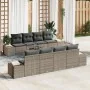 Juego de Sofá de Jardín de 9 Piezas con Cojines Gris de Ratán Poli von , Outdoor-Sofas - Ref: Foro24-3347930, Preis: 610,35 €...