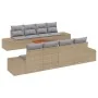 Conjunto de Sofá de Jardín de 9 Piezas con Cojines Beige Ratán Acacia | Foro24.es | Tu tienda online para hogar, jardín y más Foro24.es