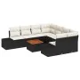 Juego de Sofá de Jardín 9 Piezas Negro y Crema by , Outdoor sofas - Ref: Foro24-3347936, Price: 554,29 €, Discount: %