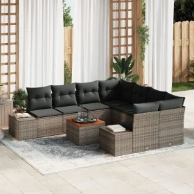 Conjunto de Sofás de Jardín 9 Piezas Gris Poliratán by , Outdoor sofas - Ref: Foro24-3347937, Price: 565,76 €, Discount: %