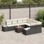 Juego de Sofá de Jardín 9 Piezas Negro y Crema by , Outdoor sofas - Ref: Foro24-3347936, Price: 554,29 €, Discount: %
