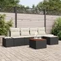 Juego de Sofá de Jardín de 6 Piezas con Cojines Negro Poliratán Acacia by , Outdoor sofas - Ref: Foro24-3347943, Price: 360,7...