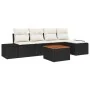 Juego de Sofá de Jardín de 6 Piezas con Cojines Negro Poliratán Acacia by , Outdoor sofas - Ref: Foro24-3347943, Price: 360,7...
