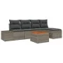 Conjunto de sofá de jardín de 6 piezas con cojines gris ratán sintético acacia by , Outdoor sofas - Ref: Foro24-3347944, Pric...