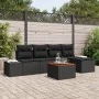 Juego de Sofá de Jardín de 6 Piezas con Cojines Ratán Polivalente Negro Acacia von , Outdoor-Sofas - Ref: Foro24-3347947, Pre...