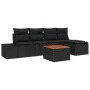 Juego de Sofá de Jardín de 6 Piezas con Cojines Ratán Polivalente Negro Acacia von , Outdoor-Sofas - Ref: Foro24-3347947, Pre...
