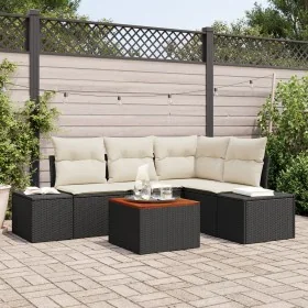 Juego de Sofás de Jardín 5 Piezas Negro y Crema by , Outdoor sofas - Ref: Foro24-3347950, Price: 341,45 €, Discount: %