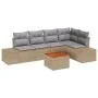 Juego de Sofás de Jardín de 6 Piezas con Cojines Beige Polirratán Acacia | Foro24.es | Tu tienda online para hogar, jardín y más Foro24.es