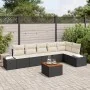 Juego de Sofá de Jardín de 7 Piezas con Cojines en Ratán Poliéster Negro y Acacia by , Outdoor sofas - Ref: Foro24-3347964, P...