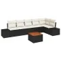 Juego de Sofá de Jardín de 7 Piezas con Cojines en Ratán Poliéster Negro y Acacia by , Outdoor sofas - Ref: Foro24-3347964, P...