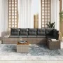 Set de Sofá de Jardín de 7 Piezas con Cojines Gris Ratán Poliéster Acacia by , Outdoor sofas - Ref: Foro24-3347965, Price: 44...