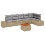 Conjunto de Sofá de Jardín de 7 Piezas con Cojines Beige de Poliratán | Foro24.es | Tu tienda online para hogar, jardín y más Foro24.es