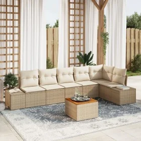 Juego de Sofá de Jardín de 7 Piezas con Cojines Beige Poliratán Acacia by , Outdoor sofas - Ref: Foro24-3347967, Price: 481,4...