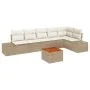 Juego de Sofá de Jardín de 7 Piezas con Cojines Beige Poliratán Acacia by , Outdoor sofas - Ref: Foro24-3347967, Price: 481,4...