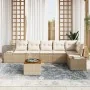 Juego de Sofá de Jardín de 7 Piezas con Cojines Beige Poliratán Acacia by , Outdoor sofas - Ref: Foro24-3347967, Price: 481,4...