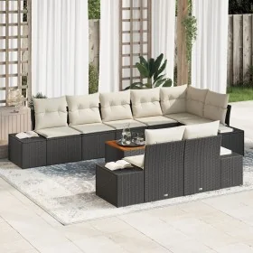Conjunto de Sofá de Jardín de 9 Piezas con Cojines Negro Poliratán Acacia von , Outdoor-Sofas - Ref: Foro24-3347971, Preis: 6...