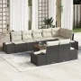 Conjunto de Sofá de Jardín de 9 Piezas con Cojines Negro Poliratán Acacia by , Outdoor sofas - Ref: Foro24-3347971, Price: 62...