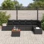 Conjunto de Sofá de Jardín de 7 Piezas con Cojines Negro Poliratán Acacia by , Outdoor sofas - Ref: Foro24-3347968, Price: 46...