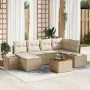 Juego de Sofá de Jardín de 7 Piezas con Cojines Beige Poliratán Acacia von , Outdoor-Sofas - Ref: Foro24-3347981, Preis: 486,...