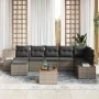 Juego de Sofá de Jardín de 8 Piezas con Cojines Gris Ratán Poliéster Acacia von , Outdoor-Sofas - Ref: Foro24-3347986, Preis:...